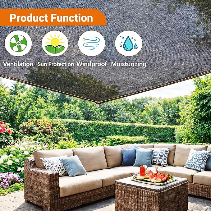 2 Pack 55% Black Shade Cloth for Garden 6.5 x 10 ft Sunshade Cloth Mesh Tarp with Grommets Outdoor Net for Patio Plants Greenhouse Outdoor Chicken Coop Cover