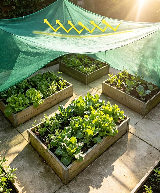 E.share 40% Green Sun Shade Cloth 12FT x 14FT, Breathable Shade Mesh for Garden Patio Greenhouse Plants Vegetables Flowers Raised Beds