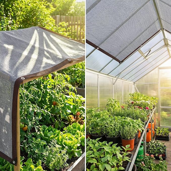 90% Shading Rate 49'x52' Gray Shade Cloth,UV Resistant Durable Mesh Tarp with Grommets&Reinforced Edges, Shade Net Using for Plants Cover, Greenhouse, Dog Kennel, Patio, Chicken House