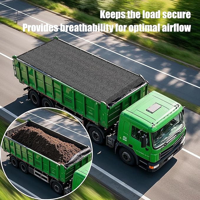 6x10 ft Shade Cloth 40-50% UV Block Mesh Black Tarp with Durable Stainless Steel Grommets for Patio, Garden, Pergola, Greenhouse, Plant, Dump Truck, Leaf Pool Cover