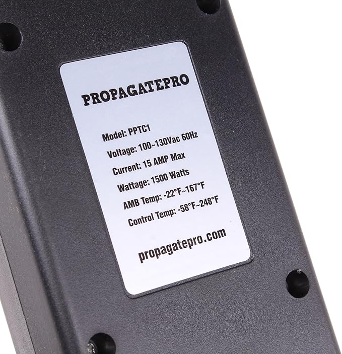 15 Amp Plug in Digital Temperature Controller Outlet by Propagate Pro | Heating/Cooling Thermostat 110V 15A 1500W Programmable Temp Controlled Heater Cooler Reptile Box Fan 120V (PPTC1)