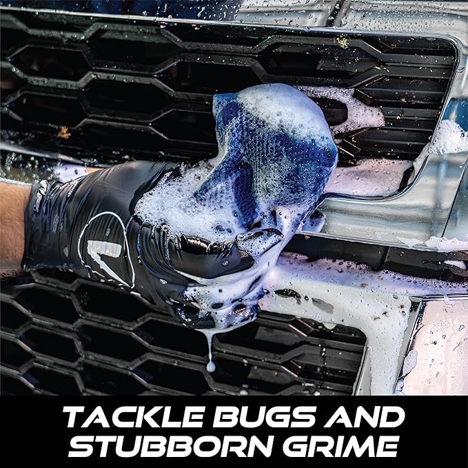 VIKING Mesh Bug Sponge, Car Wash Sponge for Cleaning Bugs and Tar, Colors Vary, 4 inch by 6 inch, 1 Pack (Pack of 6)